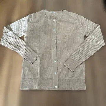 DRESSTERIOR 베이지 리브 니트 가디건