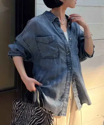 Jena espace merveilleux 텐셀 데님 셔츠