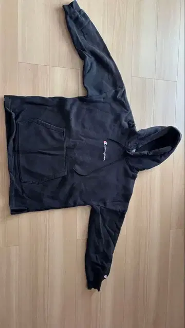 챔피온 블랙 후드티 로고 챔피온