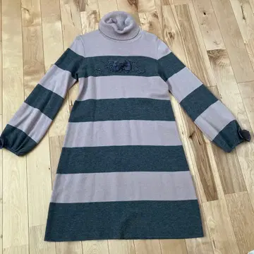 스트라이프 터틀넥 튜닉