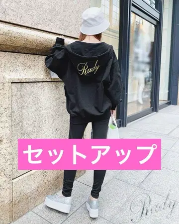 [ 인기 ] Rady 셋업 후드티 자수 오버 사이즈 갸루