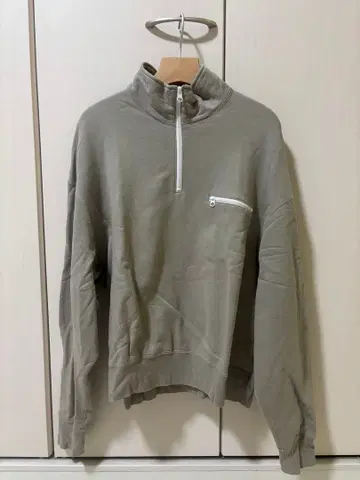 C.E 시이 하프 지퍼 맨투맨 트레이닝복 카키 그레이