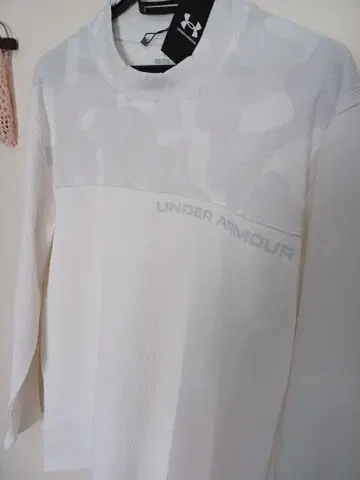 언더아머 카모 패턴 긴팔 모크넥 긴팔 골프 셔츠 화이트 2XL