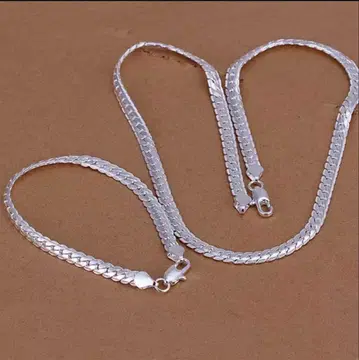 새상품 목걸이 5mm 50cm 2세트 실버 925 코팅