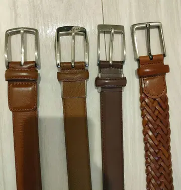 브라운 계열 가죽 벨트 4개 세트