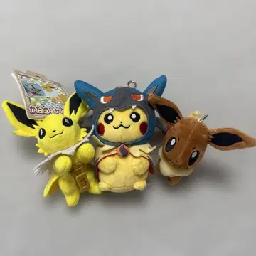 포켓몬 센터 메가 루카리오의 판초를 입은 피카츄 봉제 인형 마스코트