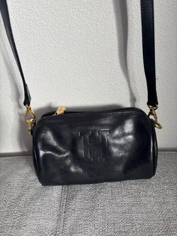 HIROFU 블랙 가죽 숄더백