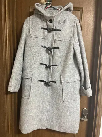 GU 그레이 더플 코트 후드 부착