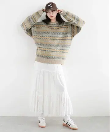 코튼 레이스 롱 스커트