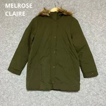 MELROSE CLAIRE 올리브 그린 퍼 모즈 코트