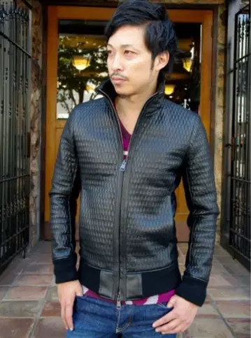 AKM 가죽 자켓 라이더 블랙 M 블랙