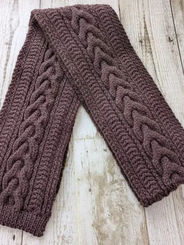 손뜨개질 아란 무늬 머플러*메리노울*