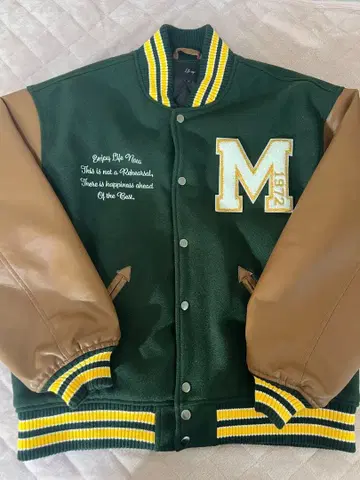 M 로고 자수 바시티 자켓 L 사이즈