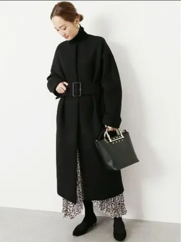 VERMEIL par iena 멜톤 노카라 와이드 벨트 코트