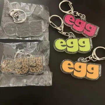 egg 로고 아크릴 키링 5개 세트 잡지 키라린 가챠