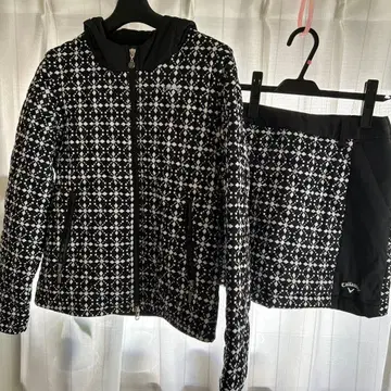 캘러웨이 기하학 패턴 후드 부착 셋업