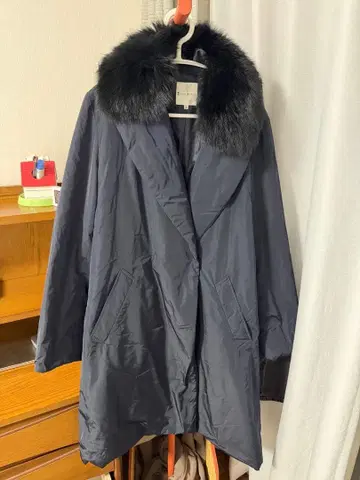 KUMIKYOKU 퍼 달린 다크 그레이 롱 다운 자켓 사이즈 3