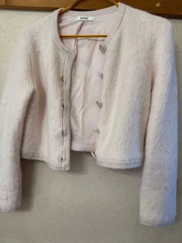 SNIDEL 라이트 핑크 노카라 자켓 M