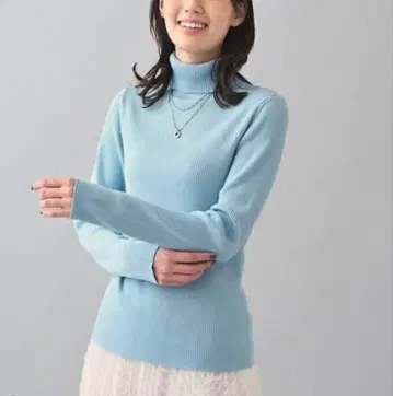 UNTITLED 클리어 울 리브 터틀 니트 빅 사이즈