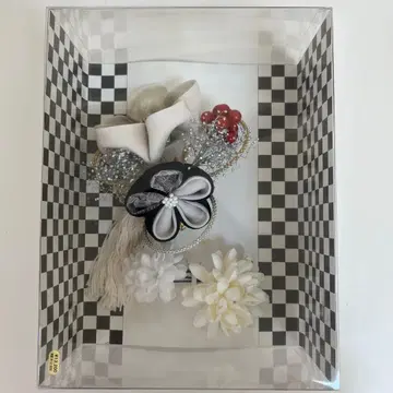 후리후 머리 장식 블랙 츠마미 가공