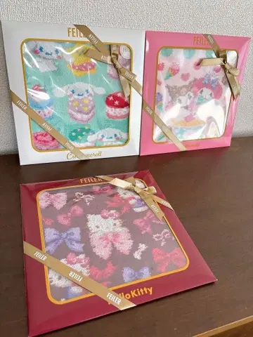 새상품 산리오 키티 쿠로미 멜로디 FELTIER 페이러 손수건 3개 세트