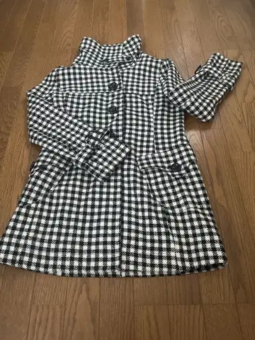 C'est le pied 하운드투스 체크 패턴 코트