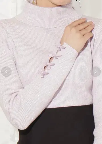 [ 정가 8910엔 ] 소매 리본 터틀 니트 윌 셀렉션 윌