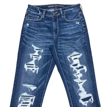 슬림 레그 새상품급 아메리칸 이글 스키니 크러쉬 스트레치 데님 관통무