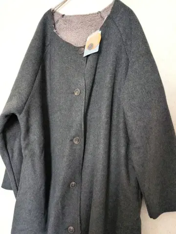 에코로 노카라 코트 보아 코트 빅 사이즈 LL~3L 그레이