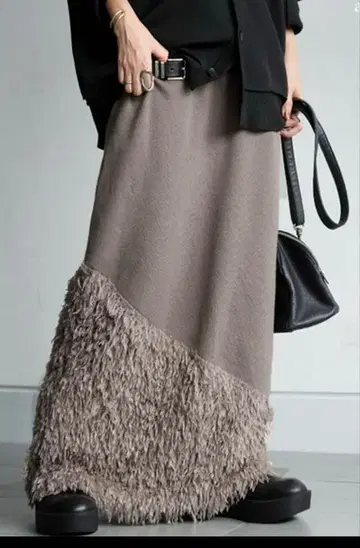 이소재 믹스 롱 스커트