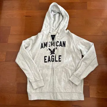 아메리칸 이글 그레이 풀 집업 후드티 L