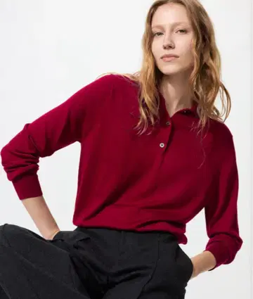 유니클로 UNIQLO 메리노 폴로 스웨터 3XL