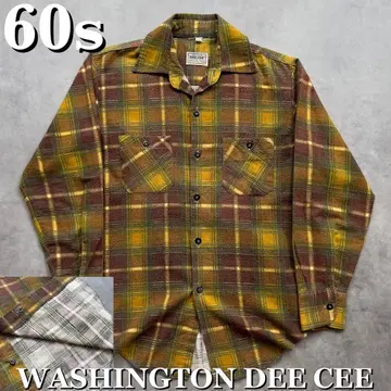 60s DEE CEE 옴브레 체크 프리넬 셔츠 플란넬 빈티지