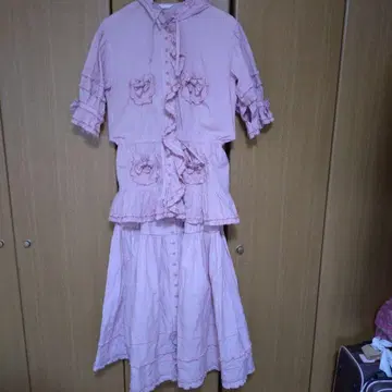 핑크하우스 1밀리 깅엄 체크 셋업 하자 있음