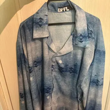 BFFL 파란색 추상 패턴 긴팔 Y셔츠 와이셔츠 패턴 셔츠 스카이블루