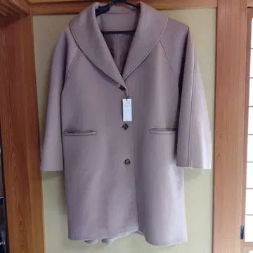 베이지 체스터 코트 큰 카라 부착 5l