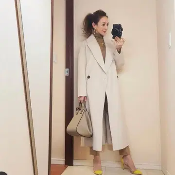 PLST 레이나 호시 착용 울 리버 코트 anuans jusglitty