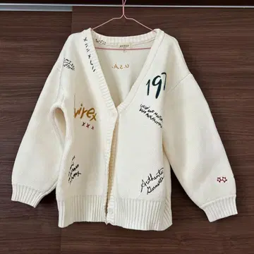 AVIREX HAND EMBROIDERY KNIT CARDIGAN