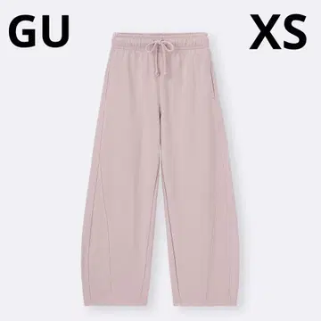 택 포함 새상품 GU 맨투맨 배럴 레그 팬츠 핑크 완판 XS