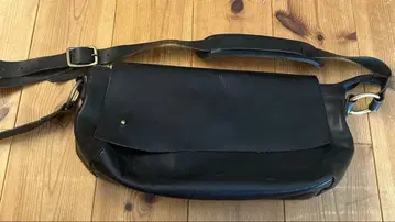 RYU 천연 가죽 숄더백 검정 블랙