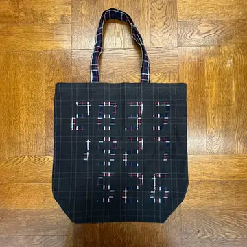 SOPH x 미야지마 타츠오 체크 무늬 토트백