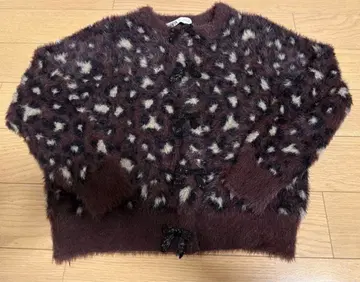 ZARA 인조 모피 자카드 니트 레오파드 무늬