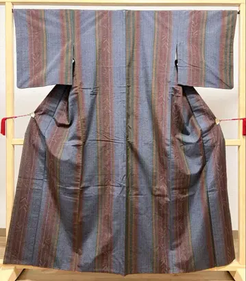 A 본장면 견결성명 초목염 엽간도 순수 실크 이중 기모노 증지부 K34