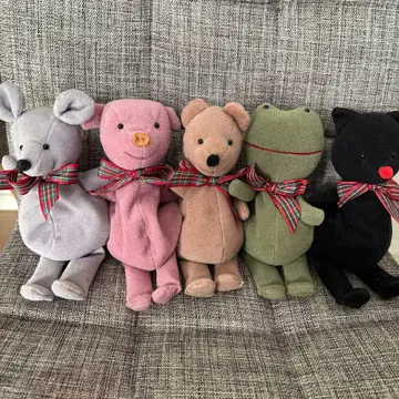 초레어 쇼와 레트로 sekiguchi 푸치플뢰르 봉제 인형 동물 5개