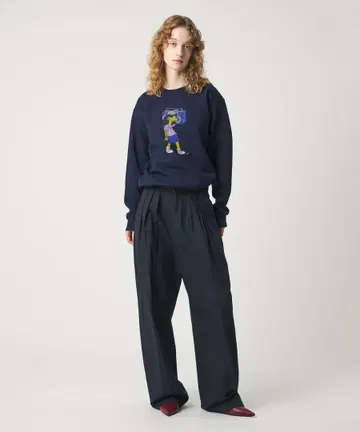 [ 23년 제조 ] roku 6 TUCK PT PF 네이비 턱 팬츠