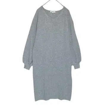 내추럴 뷰티 베이직 얇은 원단 긴팔 니트 원피스 그레이 [ M ]