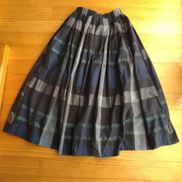 체크 무늬 롱 스커트 프리 사이즈