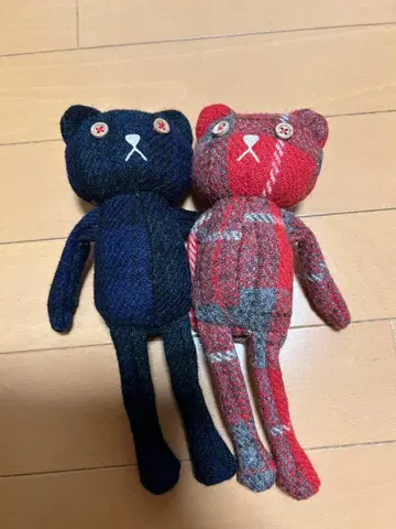 Harris Tweed 곰 모양 봉제 인형 2체 세트