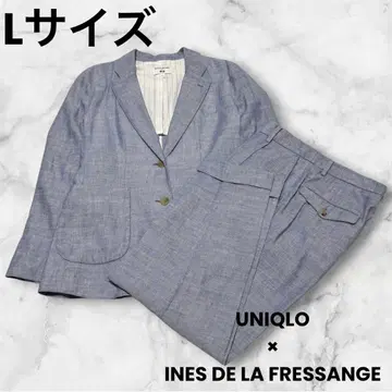 유니클로 x 이네스 린넨코튼 셋업 L 라이트 블루