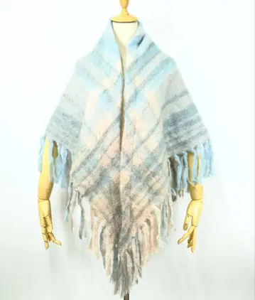 1970s 빈티지 모헤어 니트 숄 머플러 스웨터 구제 의류